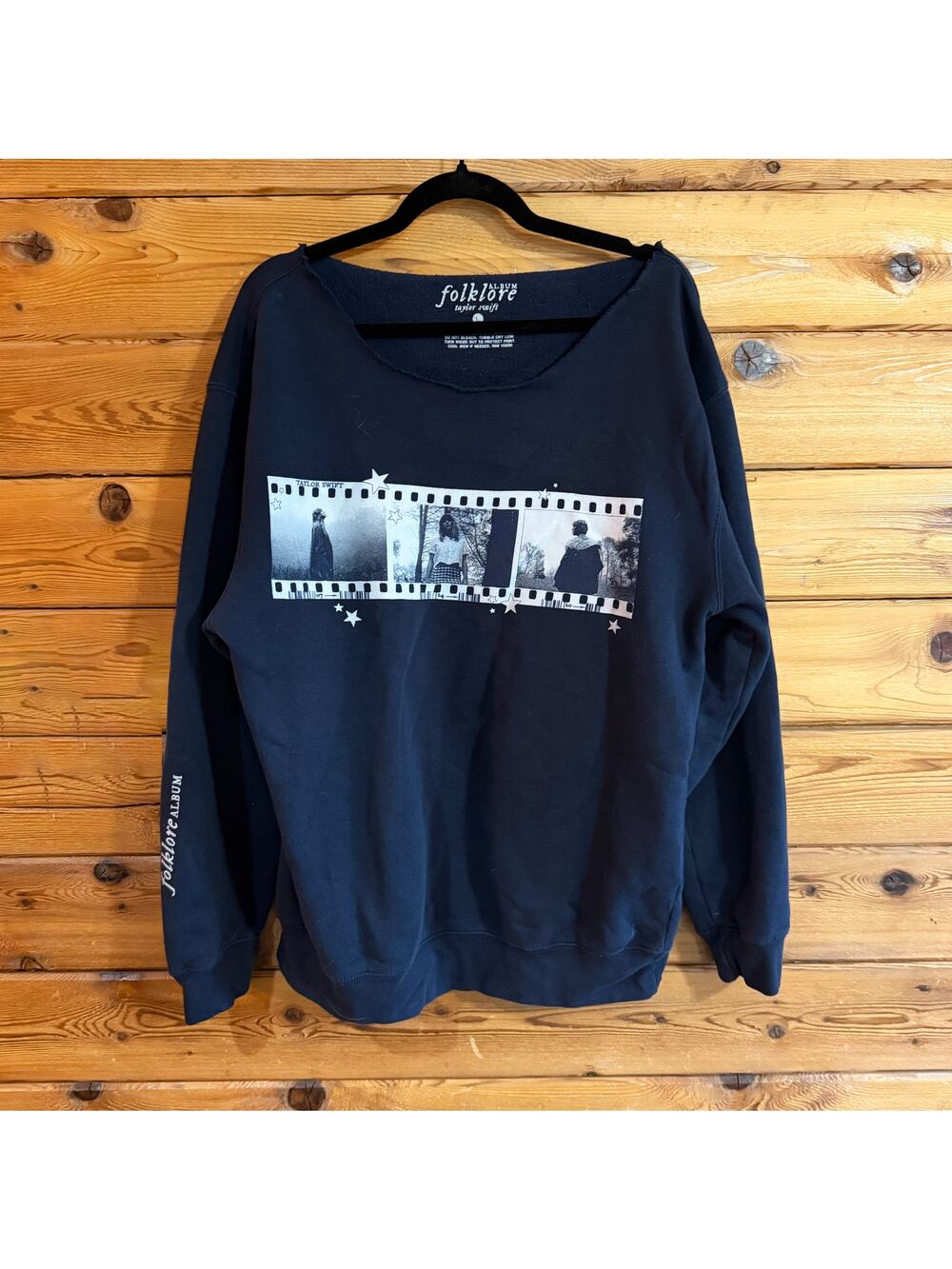 Taylor Swift Official Folklore Filmstrip Navy Crewneck Large